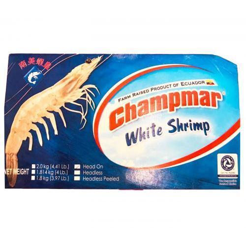 南美虾皇 冷冻南美白虾(基围虾) 40/50 带头带壳   2kg